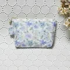 ハンドメイド　ミニミニポーチ　リバティ　タナローン・シンクオブミー