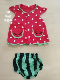 新品　未着用　スイカ　メッシュ　セットアップ　ノースリーブ　ブルマ
