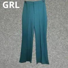 GRL ダークグリーン フレアパンツ ゴムウエスト