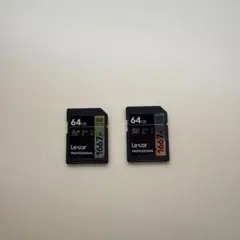 Lexar 1667x V60 UHS-II SDXCカード 64GB 2枚