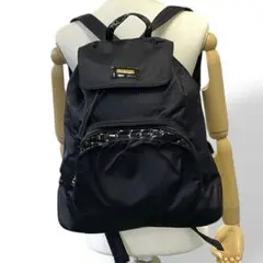 極美品　ハナエモリ　リュック　バックパック　ナイロン　エナメル　黒　ブラック