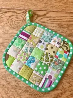 ハンドメイド カラフルなパッチワーク鍋敷き 鍋つかみ