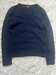 ブルックスブラザーズ　カシミヤ100% ケーブルニット　セーター　ネイビー　M