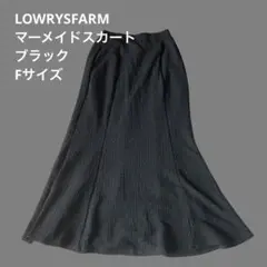 LOWRYS FARM フクレジャガードフレアスカートブラック レディース