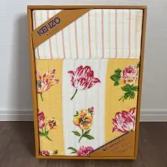 【新品】KENZO 花柄 毛布 140cm x 200cm アクリル100% 高級暖かブランド毛布！美品 KENZO ケンゾー アクリル毛布 140