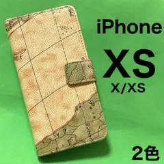 iPhone X / iPhone XS アイフォン 地図 手帳型ケース
