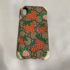 即購入☆値下げ交渉可GUCCIイチゴ柄 ケースiPhone X XS 対応