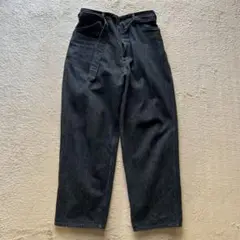 21aw コモリ　ベルテッドデニム　ブラックエクリュ サイズ1 comoli【コモリ】22 ssベルテッドデニム・ブラックエクリュを