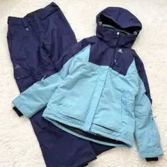美品✨ SALOMON サロモン スキーウェア 【XS】 水色 ネイビー スノボ