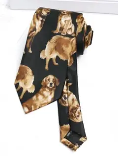 犬柄ネクタイ 黒 可愛い　お洒落　個性的　カジュアル　新品　未使用