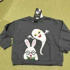新品 グレー めがねうさぎトレーナー 100サイズ