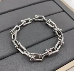 [美品] TIFFANY シルバーリングチェーンブレスレット