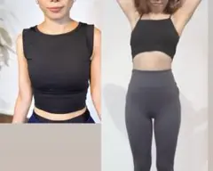しまむら×mieyコラボ トレーニングウェア3点セット 黒 M.L