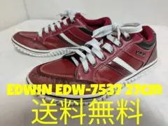 エドウィン スニーカー EDW-7537 EDWIN 軽量 レッド 27cm