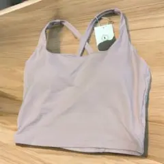 フィットネスブラトップくすみピンク クロスストラップL