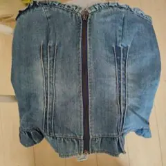 デニムビスチェ フリルヘム
