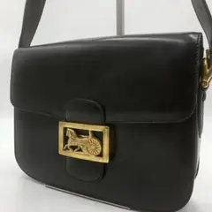 ✨美品✨セリーヌ ショルダーバッグ 馬車金具 ゴールド金具 レザー ブラック