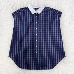 マッキントッシュフィロソフィー シャツ チェック ノースリーブ 36