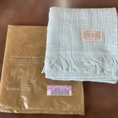 【新品】フェリシモ／今治タオル フリンジ付ガーゼストール ミントグリーン