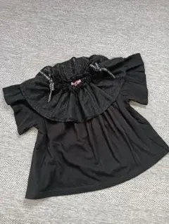 リッカリッカ　黒 フリル付き 半袖Tシャツ