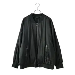 ZARA BASIC オーバーサイズ MA-1風 ジップブルゾン(L)中綿入り