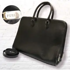 FURULA フルラ ビジネスバッグ ハンドバッグ ショルダーバッグ ブラック