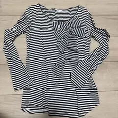 TO BE CHIC☆トップス　ブラウス　リボン　ボーダー　長袖　フリル
