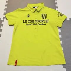 le coq sportif 蛍光グリーンポロシャツ Lサイズ