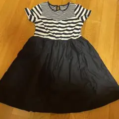 【美品】ケイトスペード ストライプ 半袖ワンピース　130