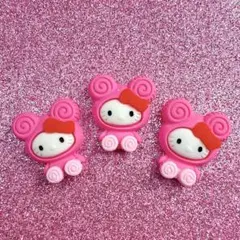 ハローキティ キティ デコレーションパーツ デコパーツ 3コセット