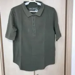 nine factory ポロシャツ オリーブ ５部袖