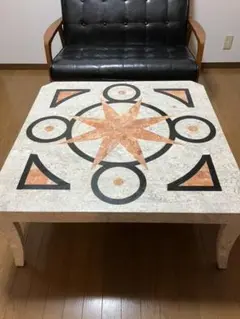 天然石 テーブル 幾何学模様