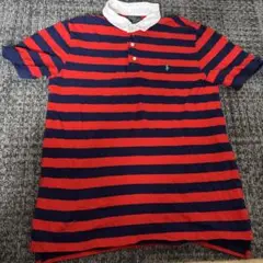 Polo by Ralph Lauren 赤青ストライプ ポロシャツ XL
