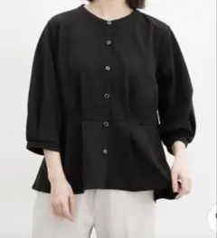 Honeys接触冷感 イージーケアＵＶカット７分袖ペプラムトップス レディース