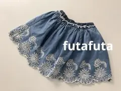 バースデイフタフタfutafutaレースデニムスカート90cmブルーベビー