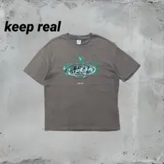 keep real グラフィック　ファイヤー　絶対に気を抜くな　グレー　Mサイズ