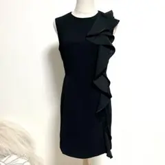 SHEIN MOTF フリルデザインドレス ワンピース ノースリーブ ブラック