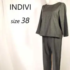 INDIVI 上質ウール バックオープンデザイン 美シルエット◎ セットアップ