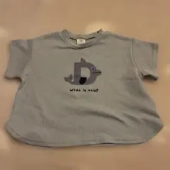 イルカ　ワッフル生地 Tシャツ 90