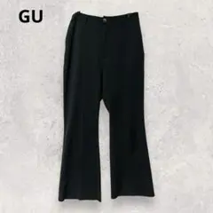 GU ジーユー フレアスラックス XL ブラック きれいめストレッチ 3452