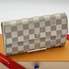 【美品】 ルイヴィトン ダミエ アズール ポルトフォイユ サラ 長財布 10枚