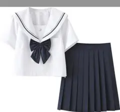 セーラー服 コスプレ衣装 白・紺 L