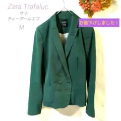 【最終セール】Zara TRF ザラ M 高級 ジャケット テーラー深緑 美品✨