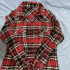 赤・黒チェック フランネルシャツ 長袖