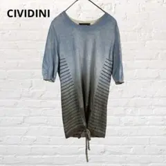 チヴィディーニ♡イタリア製 シルク混 半袖Tシャツ カットソー L ボーダー