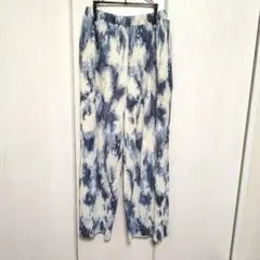 ニコアンド タイダイ柄 プリーツ ワイドパンツ