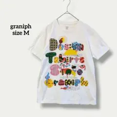 グラニフ カラフルグラフィックTシャツ ホワイトコットンユニセックス t4777