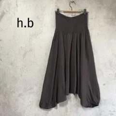 h.b/サルエルパンツ/インド製 レーヨン ハイウエスト ブラウン