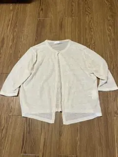 Pour Très Femme クリーム カーディガン 五分袖