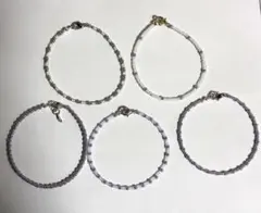 【むらさき】ビーズブレスレット　5本セット　バラ売り可